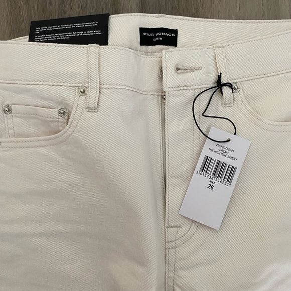 Club Monaco cream jeans. NTW - Picture 2 of 3